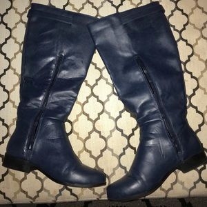 Navy blue tall riding boots